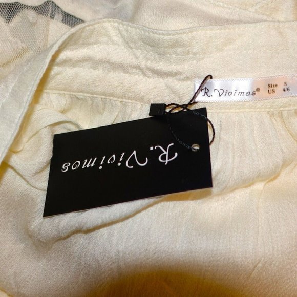 R. Vivimos Ivory Halter Mesh Lace Dress S - Picture 7 of 7